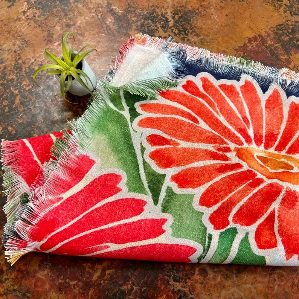 FIRM PRICE!  Paul Brent Gerbera Daisy Garden Throw/Blanket/Tablecloth